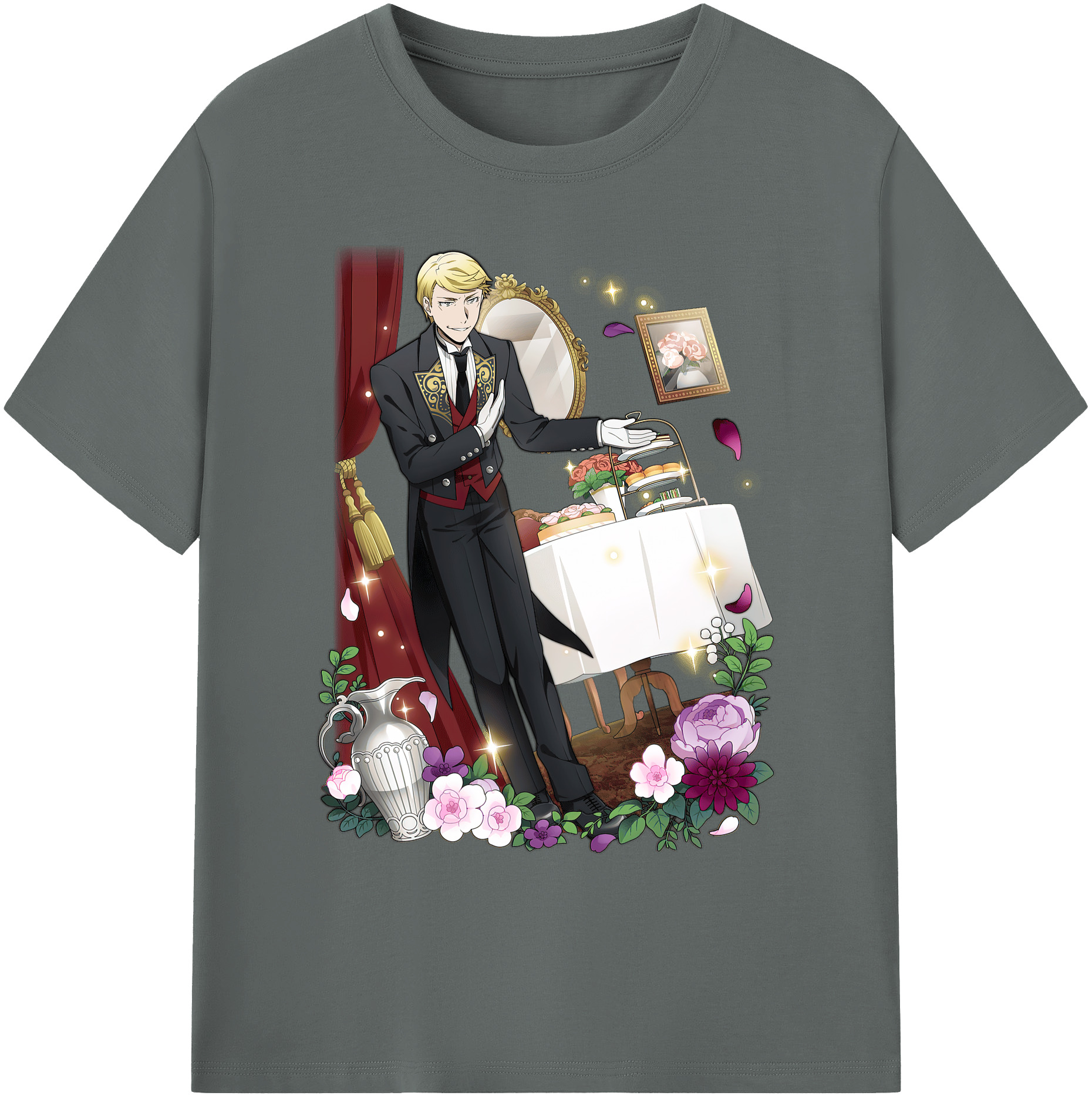 （画像用） 文豪ストレイドッグス Bungo Stray Dogs 綿100％ メンズ半袖Tシャツ｜肌触りやわらか＆通気性